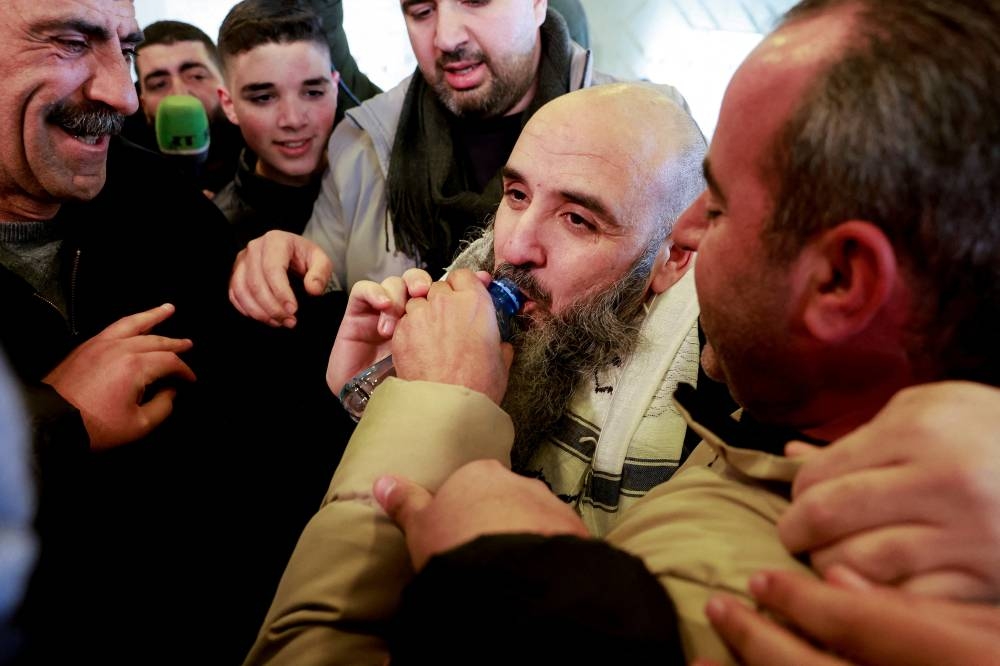 Wadah Al-Bazra, a freed Palestinian prisoner, in Ramallah, in the Israeli-occupied West Bank, Saturday. REUTERS