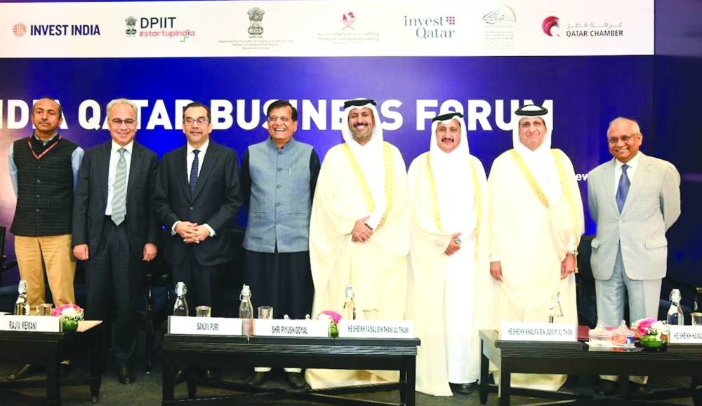 HE the Minister of Commerce and Industry Sheikh Faisal bin Thani bin Faisal al-Thani and Piyush Goyal, India’s Minister of Commerce and Industry, inaugurated the India-Qatar Business Forum in New Delhi on Tuesday. The event was held on the sidelines of the official visit of His Highness the Amir Sheikh Tamim bin Hamad al-Thani to India.