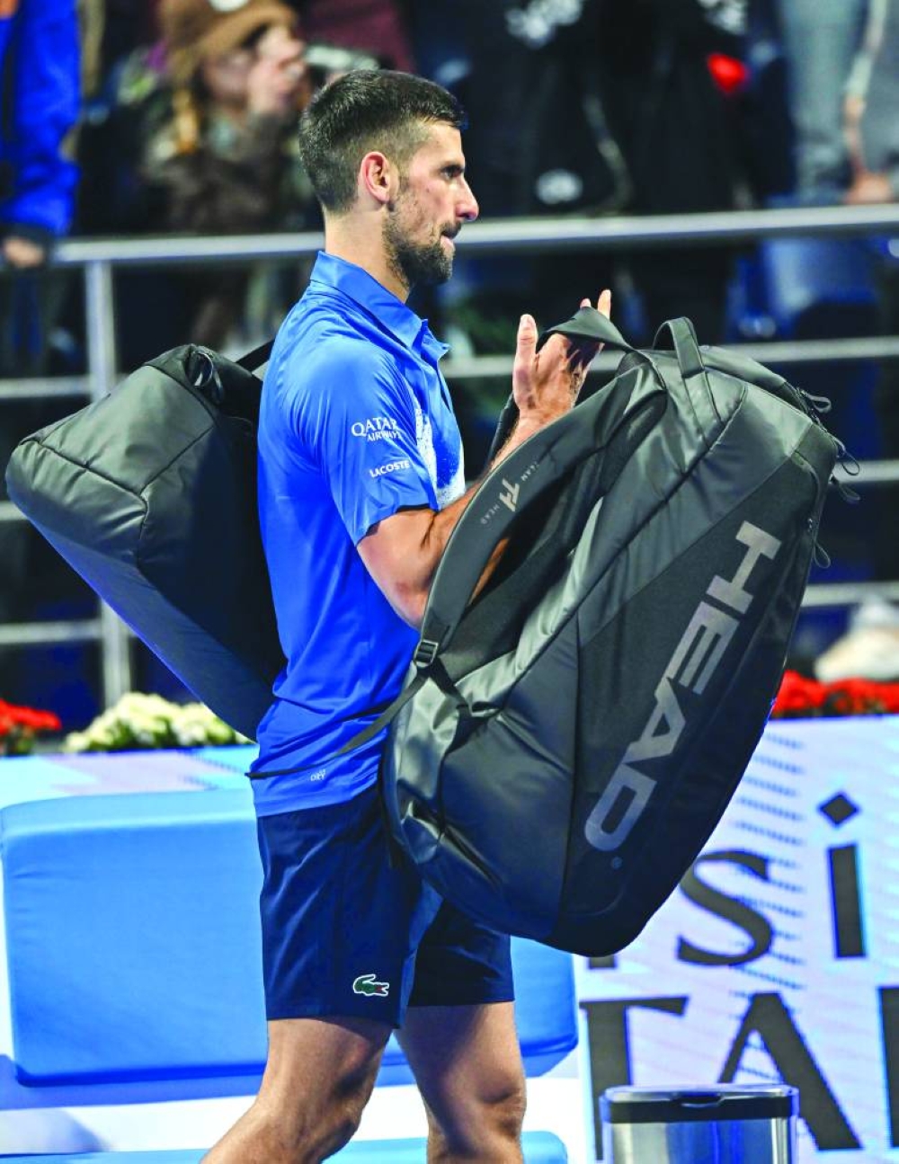 
Serbia’s Novak Djokovic walks off the court after losing his Round of 32 match against Italy’s Matteo Berrettini.  
