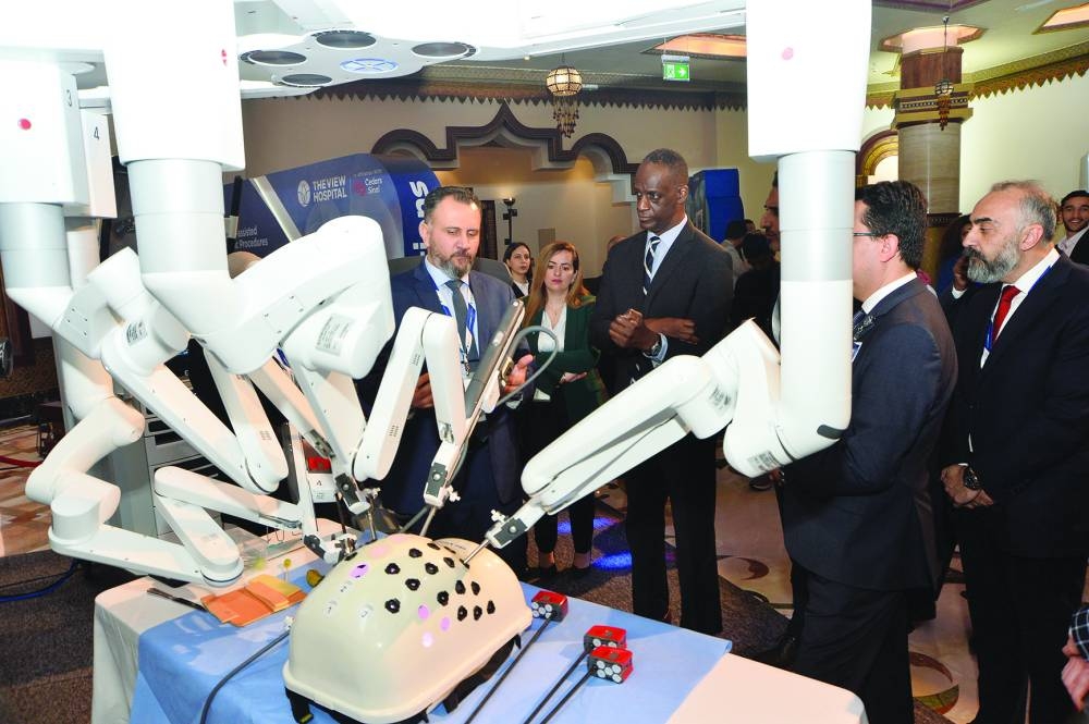 US ambassador Timmy T Davis and The View Hospital officials interacting with Robotic surgery experts