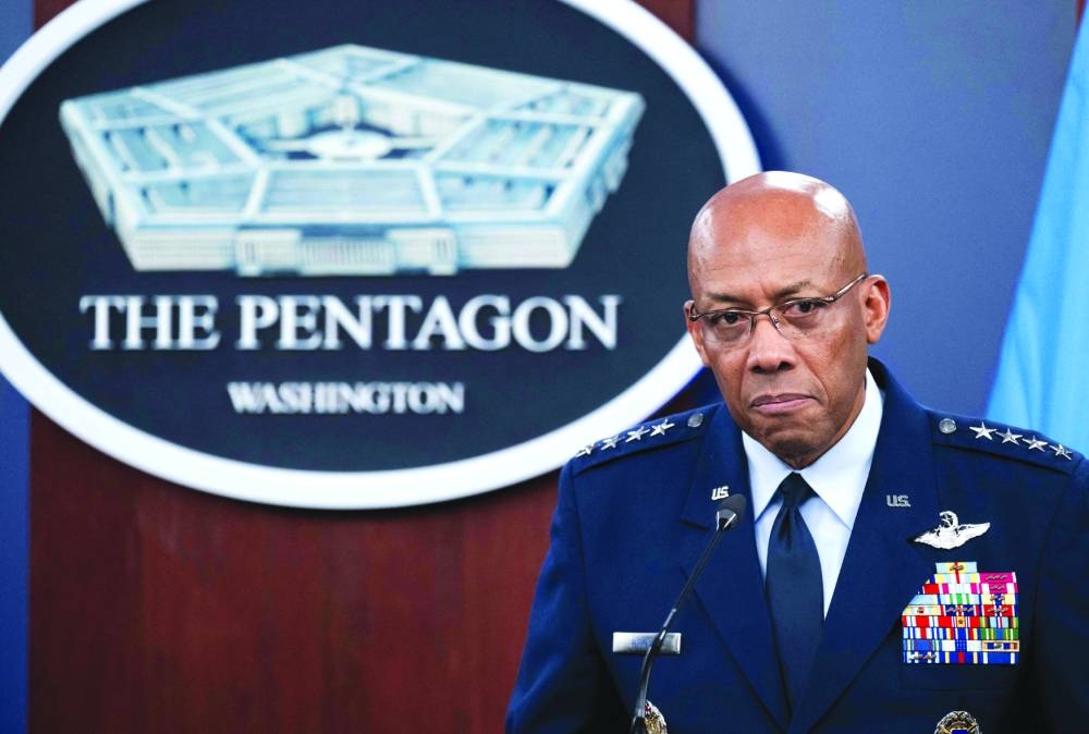 General Charles Brown Jr during a press briefing at the Pentagon in Washington, DC, on July 25, 2024. – AFP