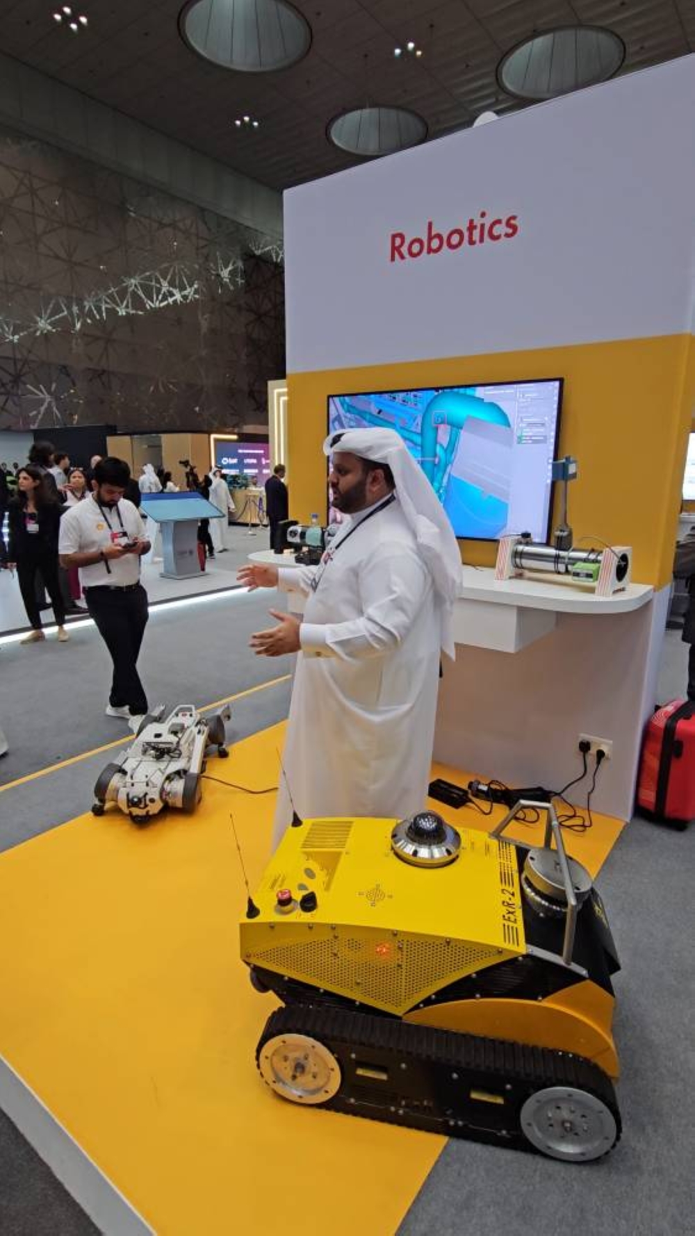 Industrial robots showcased at the Shell pavilion at Web Summit Qatar. PICTURE: Bonnie James