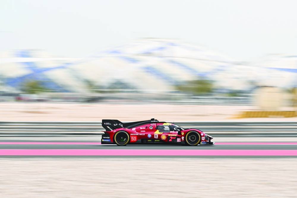 Antonio Giovinazzi in the No. 51 Ferrari 499P in action during the qualifying for the Qatar 1812km – the opening round of the 2025 FIA World Endurance Championship at the Lusail International Circuit on Thursday. PICTURE: Noushad Thekkayil