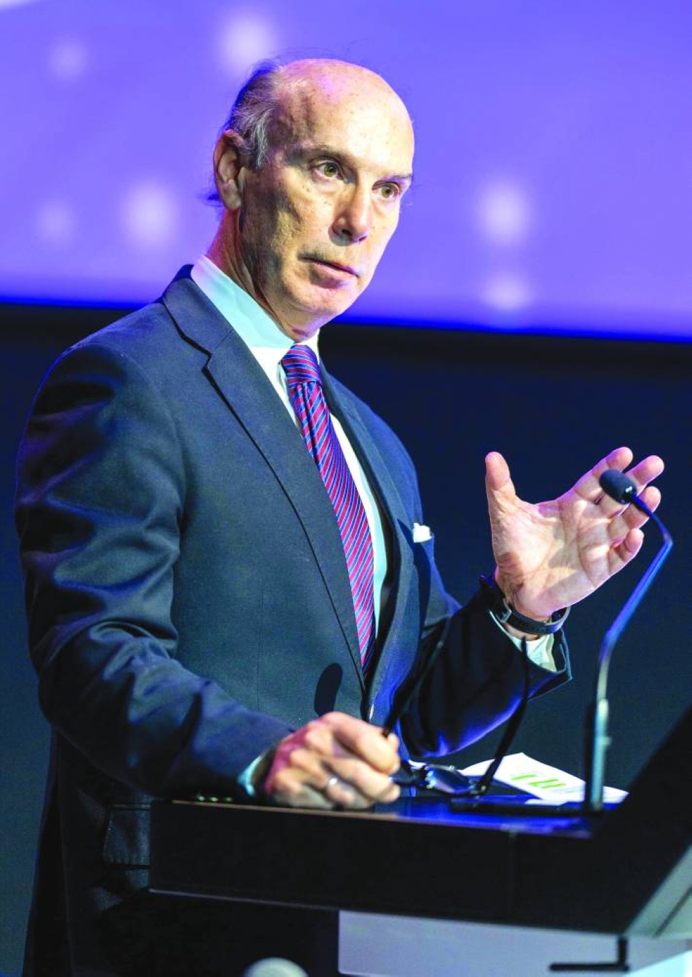 Spanish ambassador Javier Carbajosa Sanchez delivering his keynote address.