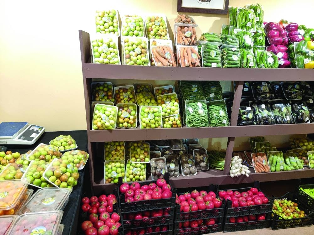PAGE ONE PIC - An array of local fresh produce and agricultural products on display at Mahaseel Festival, taking place every Thursday, Friday and Saturday until April 3 at Katara's southern area. PICTURE: Joey Aguilar.