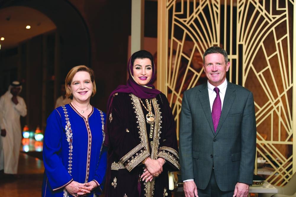 Aisha Hussain Alfardan, vice-chairwoman of QBWA, joins (from left) Canadian ambassador Isabelle Martin and Australian ambassador Shane Flanagan during the special Suhoor held in Doha recently.