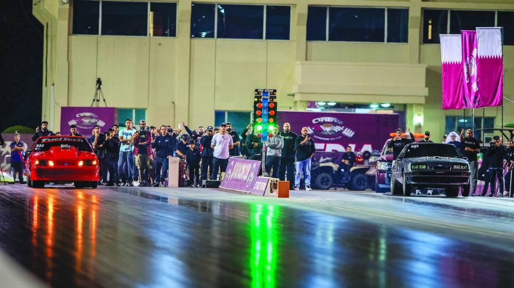 
Action from the the third round of the Qatar Drag Race Championship. 