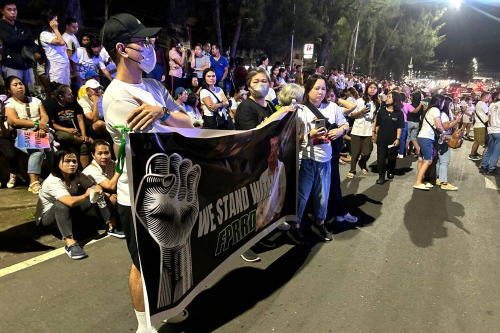 Philippines' former president Rodrigo Duterte's supporters gather for a peace rally at Kidapawan in province of Cotabato on Wednesday. AFP