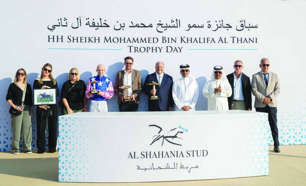 
Connections of Ray’q celebrate after the six-year-old won HH Sheikh Mohammed Bin Khalifa Al Thani Trophy.
 