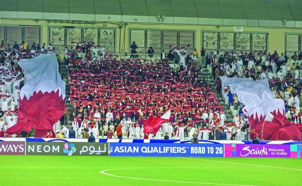 Qatar fans were at their raucous best as they rallied behind their team. PICTURE: Noushad Thekkayil