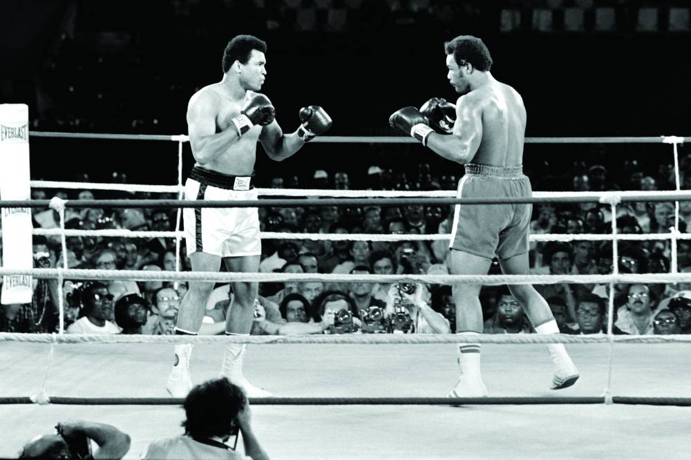 
An intimidating, thunderous puncher,  George Foreman (right) lost his first title to Muhammad Ali in their famous “Rumble in the Jungle” bout in Kinshasa, Congo, on October 30, 1974. (AFP) 