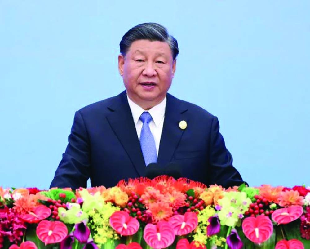 
Chinese President Xi Jinping addresses visiting dignitaries during a Belt and Road Forum in Beijing. (Reuters file photo) 