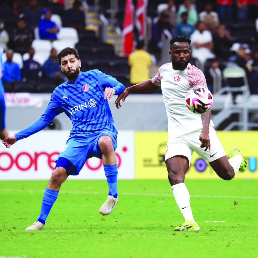 Action from Al Shamal-Al Shahania match at the Al Bayt Stadium.