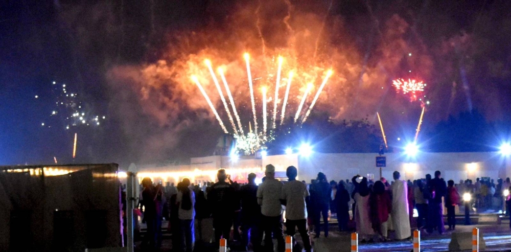 Fireworks lit up the Doha sky. PICTURE: Thajudheen