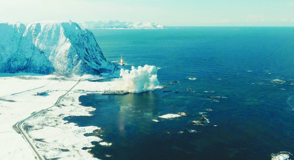 This photo received from the Isar Aerospace company shows the start of the ‘Spectrum’ rocket launch at Andoeya Spaceport in Norway. – AFP