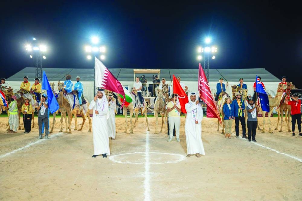 A glimpse of the opening ceremony of the 4th International Camel Handball Championship at Libsear racetracks in Al Shahaniya on Friday.