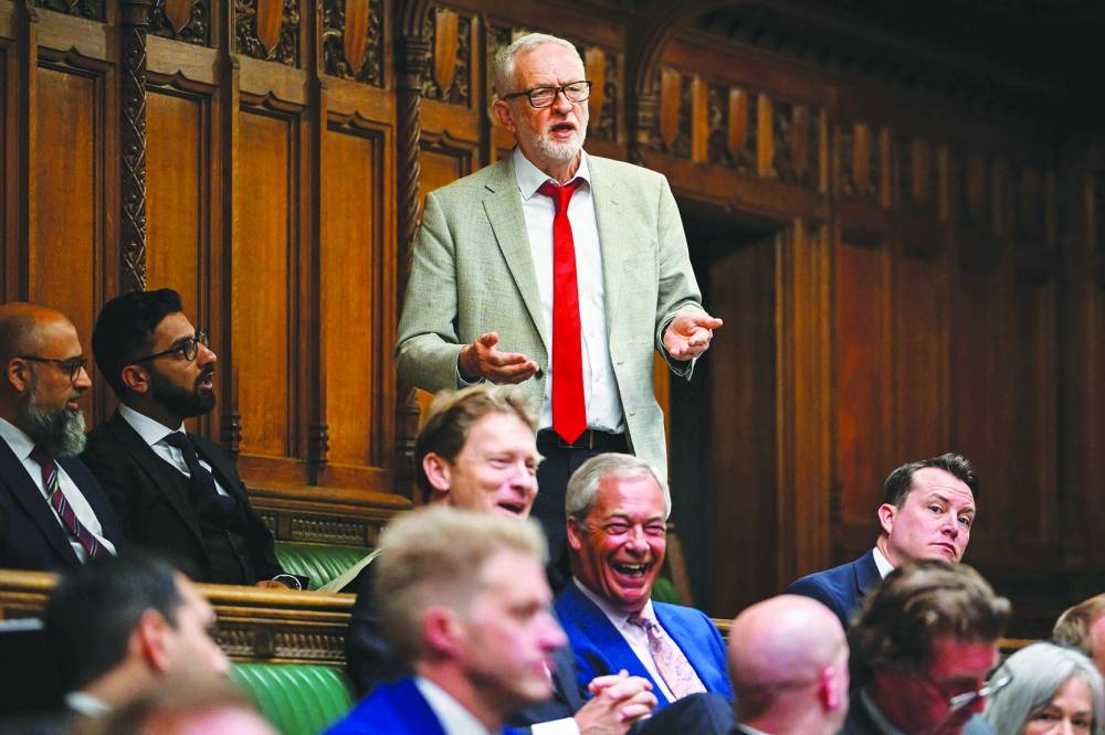 
Independent MP Jeremy Corbyn making his point. 