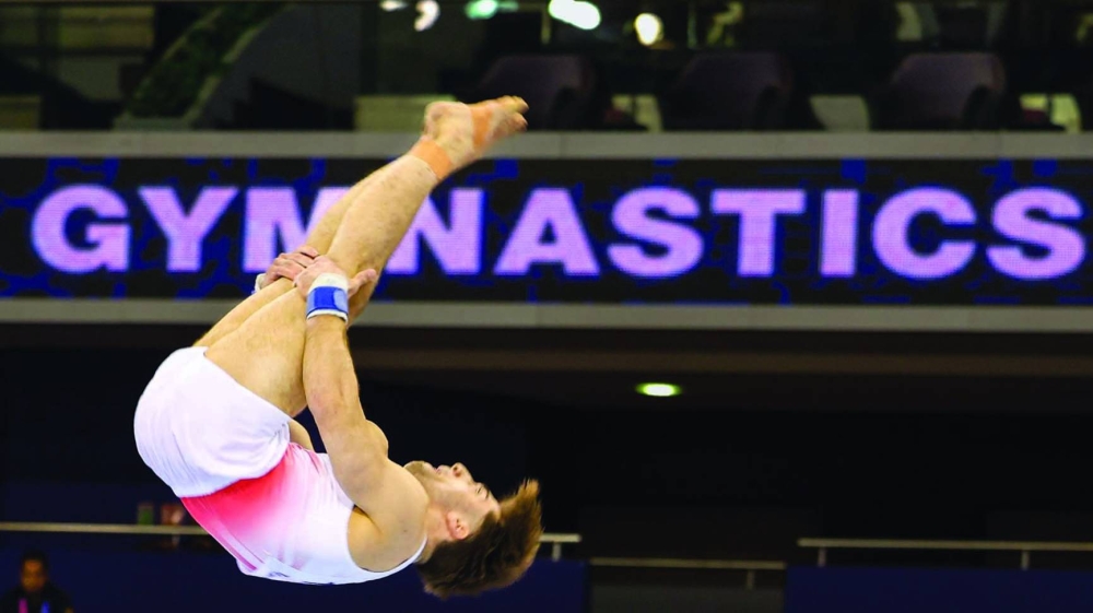 Gymnasts during qualifying on day one of the 17th edition of the Artistic Gymnastics World Cup which got underway in Doha on Wednesday.
