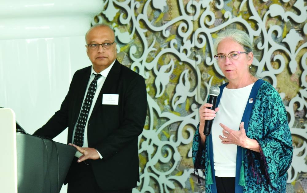 
Janelle Weyek, Commercial Counselor at the US Embassy Doha, and Srinivasa Murthy, US Commercial Specialist, outline the details of SelectUSA 2025 Edition. PICTURE: Shaji Kayamkulam 