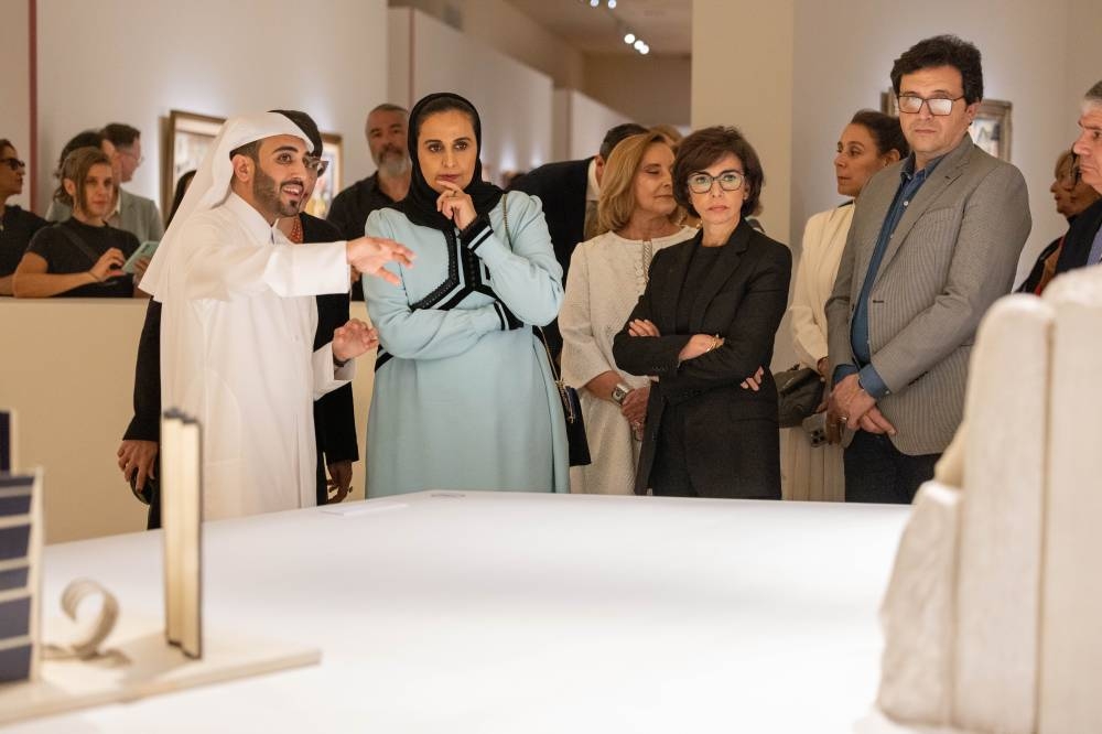 QM Chairperson Sheikha Al Mayassa bint Hamad bin Khalifa al-Thani and other dignitaries touring the exhibition.