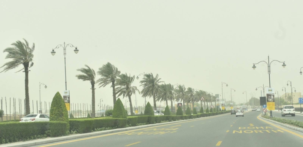The weather in Doha Tuesday daytime was marked by strong winds and blowing dust. PICTURE: Thajudheen