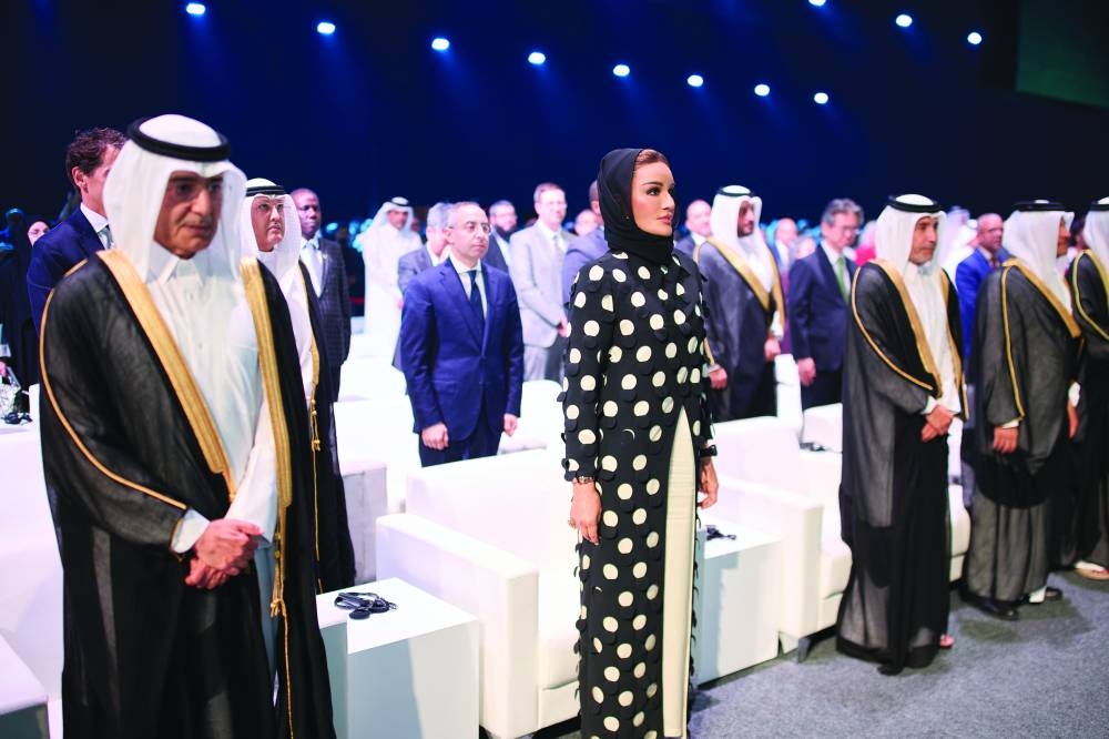 Her Highness Sheikha Moza bint Nasser and other dignitaries at the Convocation ceremony.