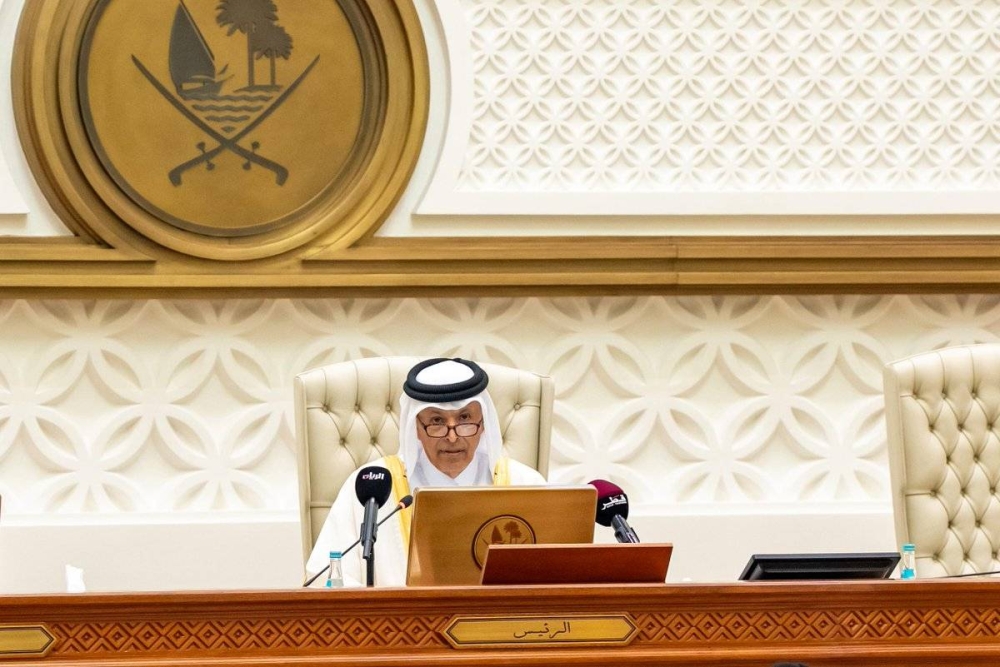 HE the Speaker of the Shura Council, Hassan bin Abdullah Al Ghanim, chairs the legislature's regular session convened at the Tamim Bin Hamad Hall Monday.