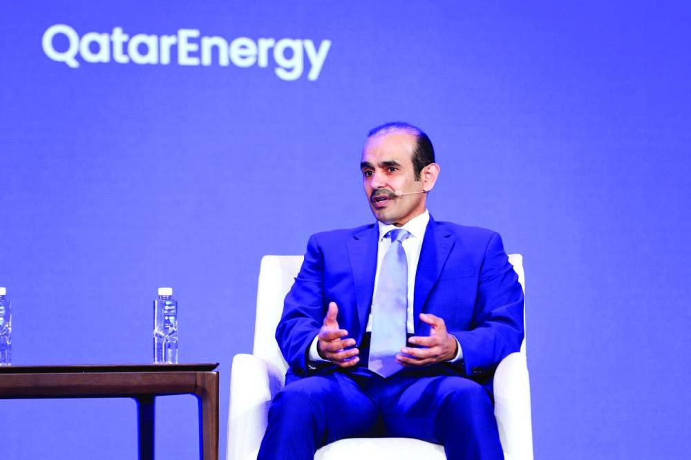 HE the Minister of State for Energy Affairs Saad bin Sherida al-Kaabi speaking at a leadership dialogue held during the World Gas Conference in Beijing Wednesday.