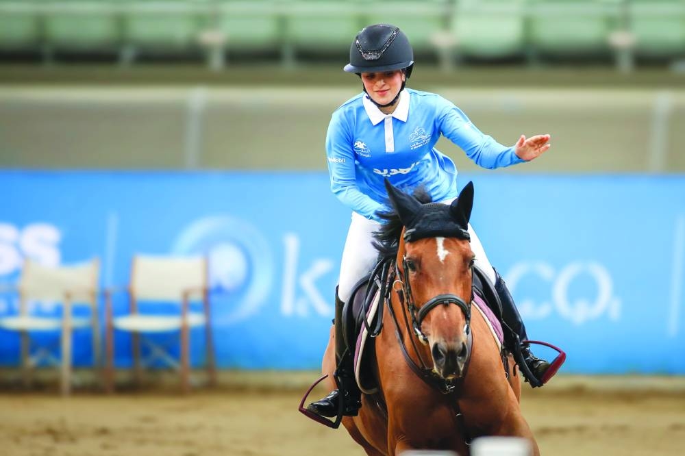 Haya Khalid al-Hitmi, riding the 12-year-old KWPN mare Hustique, won the Junior Champions 115cm class.