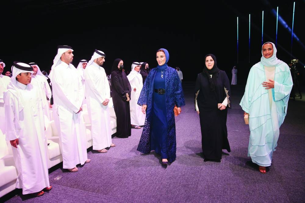 Her Highness Sheikha Moza and HE Sheikha Hind arrive to attend the Qatar Foundation Schools Commencement Ceremony 2025 Wednesday. PICTURE: Aisha Al-Musallam