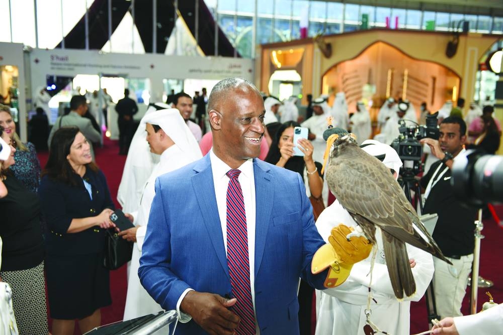 
Ambassador Timmy Davis at the S’Hail Katara International Hunting and Falcons Exhibition. 