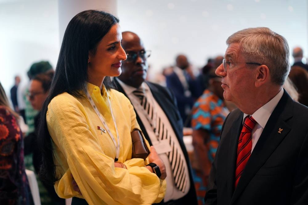 HE Sheikha Hind bint Hamad al-Thani and IOC President Thomas Bach