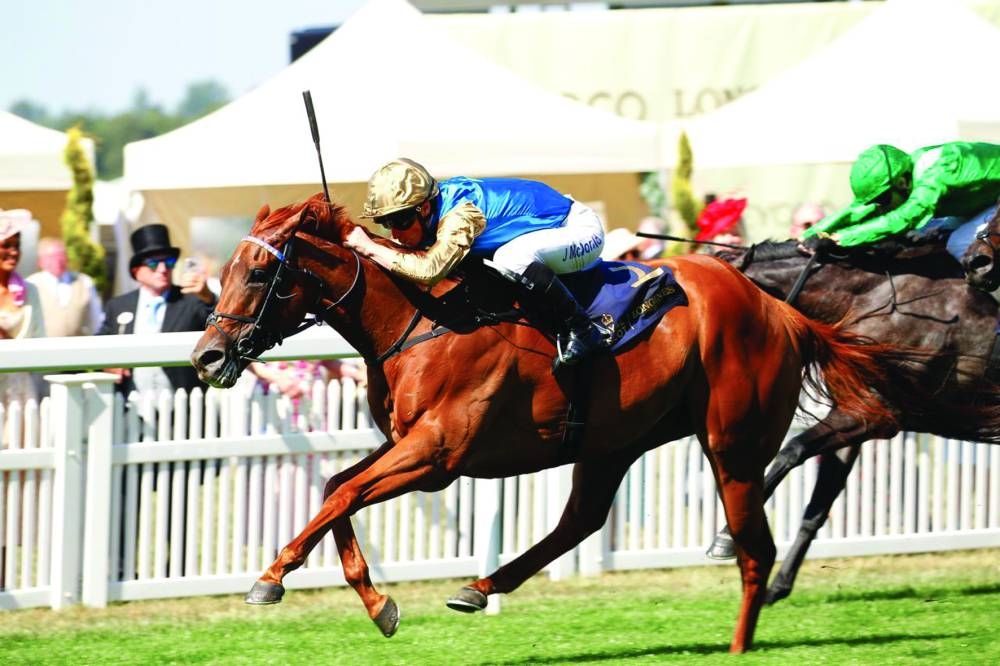 Wathnan Racing's Crimson Advocate in action in the Cambridge Stakes during the Royal Ascot on Thursday 