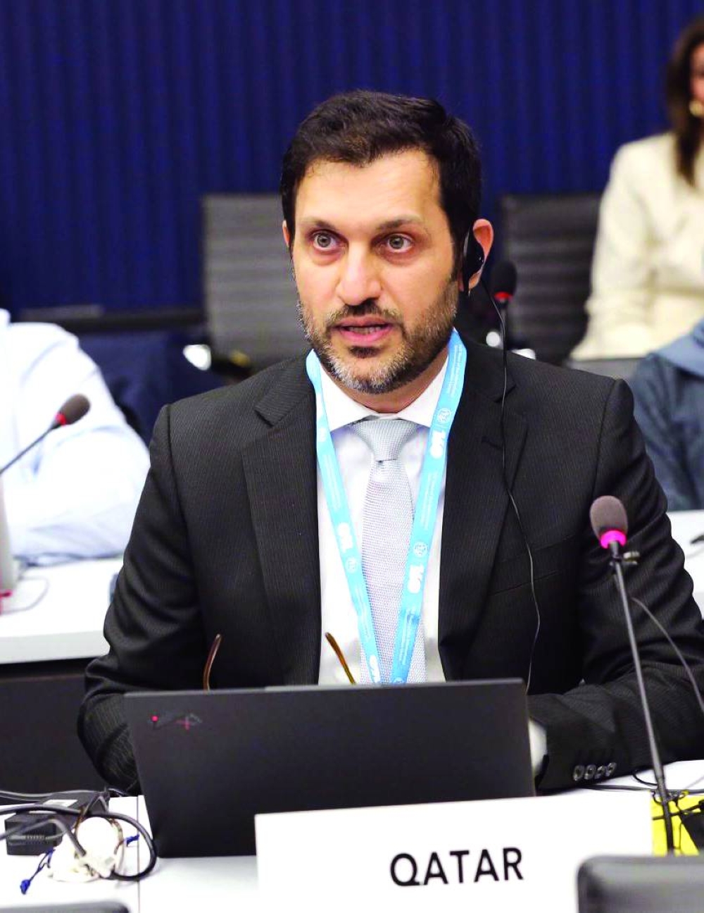 CRA’s communications and international relations manager engineer Hussain Abdullah Salatt addressing a session in Geneva.
