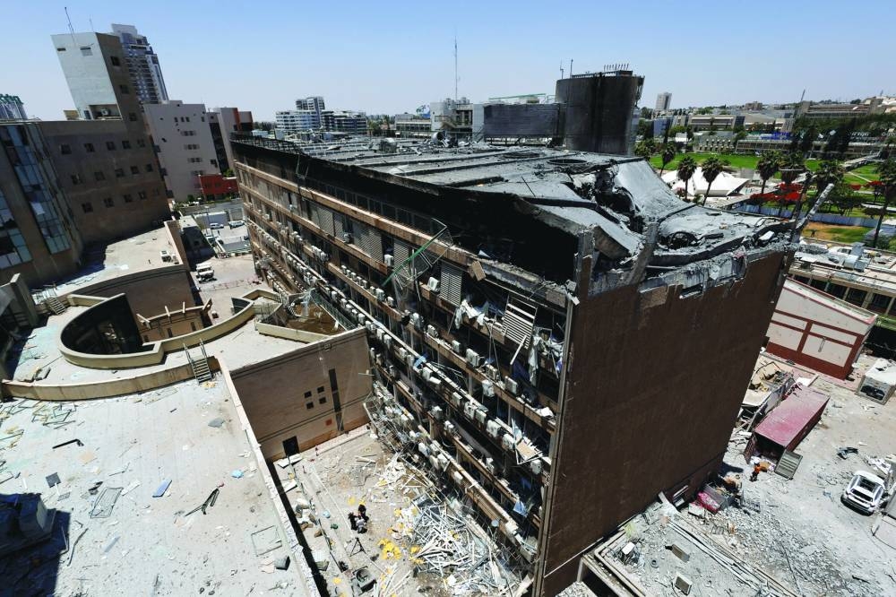 
The  Soroka Medical Center, in Beersheba, Israel, damaged following a missile strike from Iran yesterday. 