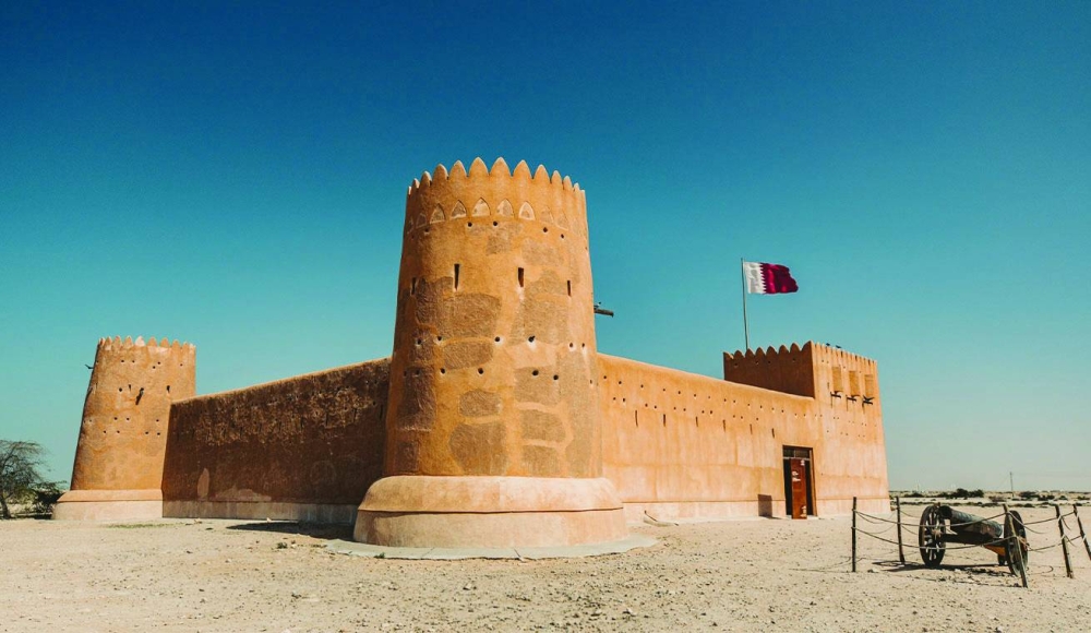 One of the most sought-after natural phenomena offered is the annual gathering of Whale Sharks off Qatar’s northwest coast. Right: Visitors can journey to the 20th-century Al Zubarah Fort, a pristine example of Arab fort architecture and a key feature of a Unesco World Heritage site. PICTURES: Discover Qatar