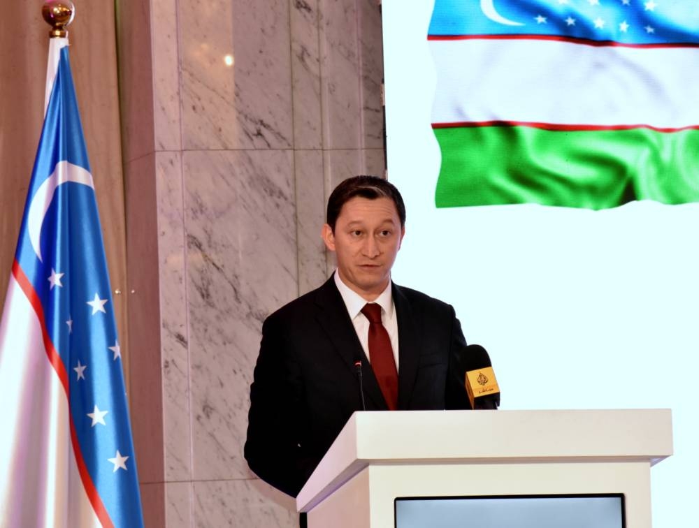 The forum brought together representatives from government agencies, tour operators, airlines, and investment and trade organisations from both nations. PICTURES: Thajudheen Uzbekistan ambassador Ashraf Khodjaev at the forum yesterday.