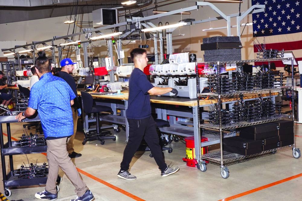 
Drones being assembled at the Neros headquarters in Los Angeles, California. (Bloomberg) 