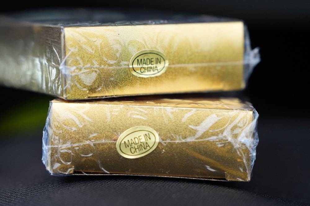 Trump branded playing cards displayed for sale at the recently opened Trump merchandise store at Trump Turnberry Golf Course. (Reuters)