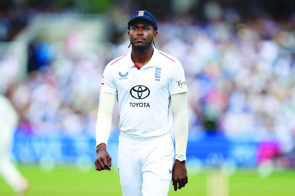Cricket - International Test Match Series - Third Test - England v India - Lord's Cricket Ground, London, Britain - July 14, 2025 England's Jofra Archer looks on Action Images via Reuters/Peter Cziborra