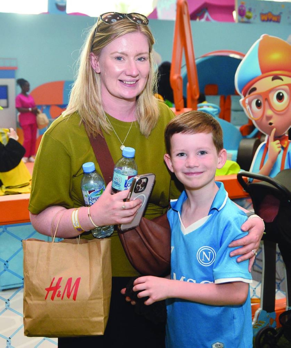 Jennifer with her son at the Qatar Toy Festival. PICTURES: Shaji Kayamkulam