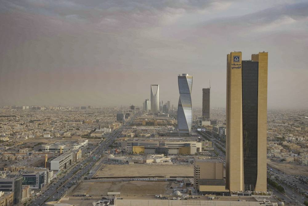A general view of Riyadh. The kingdom said in late 2024 it would trim 2025 expenditure to 1.285tn riyals ($342bn) after previously overshooting on its targets in a bid to drive progress on its plans to diversify the economy.