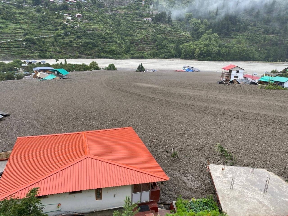 Houses are partially buried by a mudslide, amid flash floods, in Dharali, Uttarakhand, India, Tuesday. Indian Army Central Command via X/Handout via REUTERS

VERIFICATION
Reuters was able to confirm the location by buildings and terrain which matched file and satellite imagery. The date was verified by official and local media reports of flash flood in the area on Tuesday (August 5).