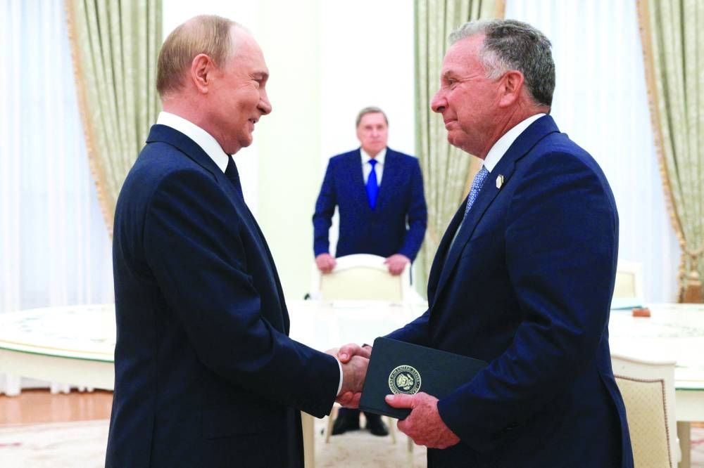 Putin welcomes Witkoff during a meeting in Moscow, Wednesday.