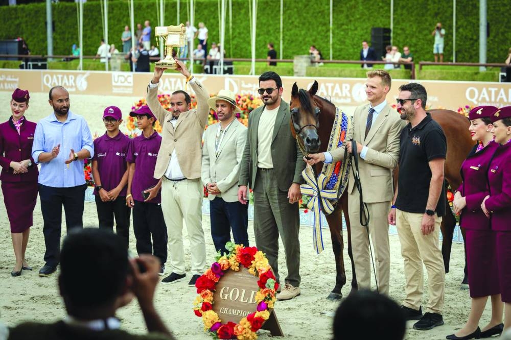 President of the Qatar Olympic Committee and Chairman of Al Shaqab HE Sheikh Joaan bin Hamad al-Thani attends the presentation ceremony.