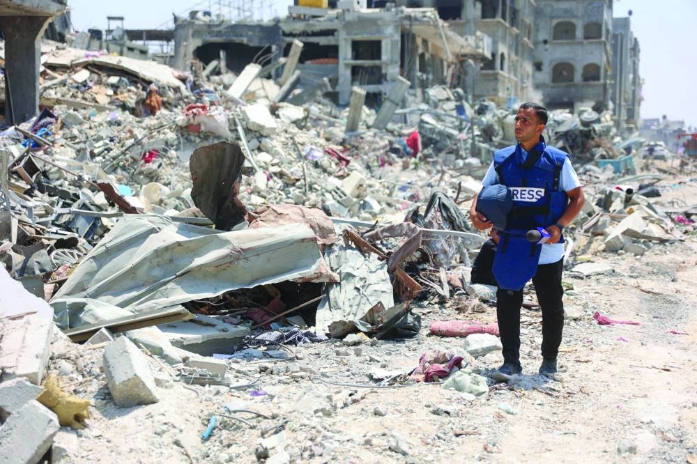 Al Jazeera correspondent Anas al-Sharif reports near the Arab Ahli (Baptist) Hospital in Gaza City on Oct 10, 2024.