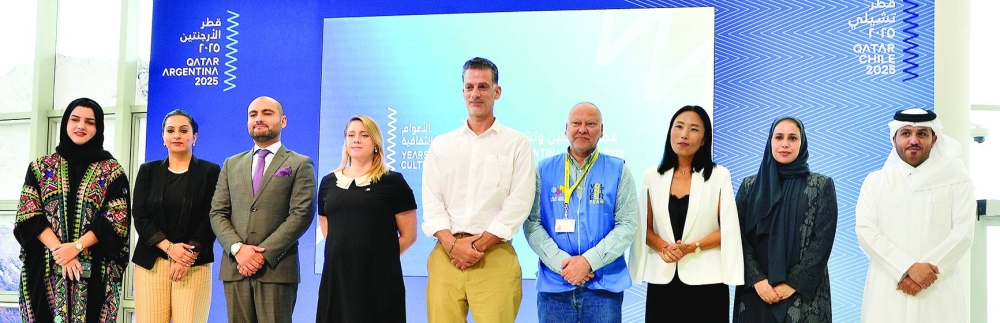 Representatives of various entities participating in the Year of Culture with Argentina and Chile at the press briefing Thursday in Doha. PICTURE: Shaji Kaymkulam.