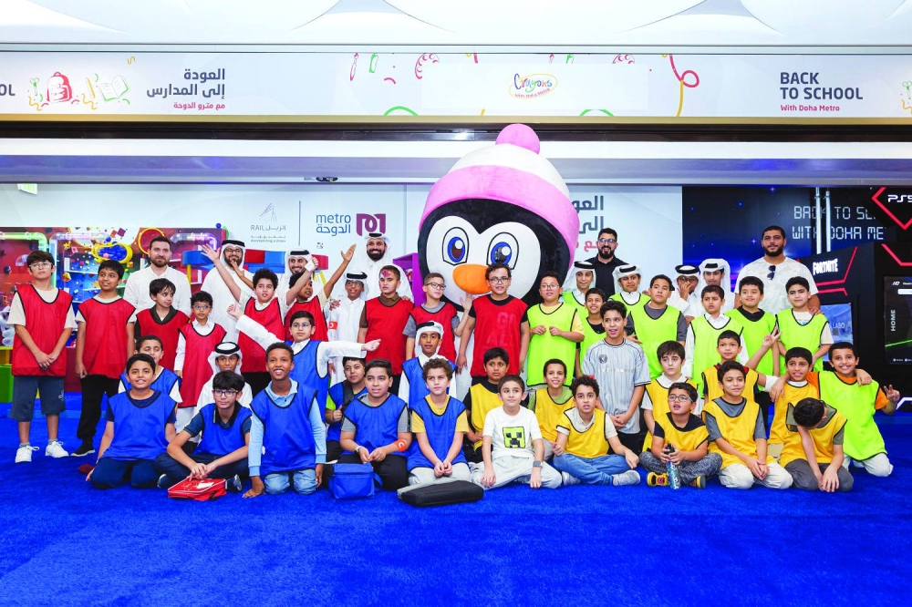 Families enjoy a variety of engaging and interactive activities for children at Qatar Rail's ‘Back to School’ event at Sport City Station.