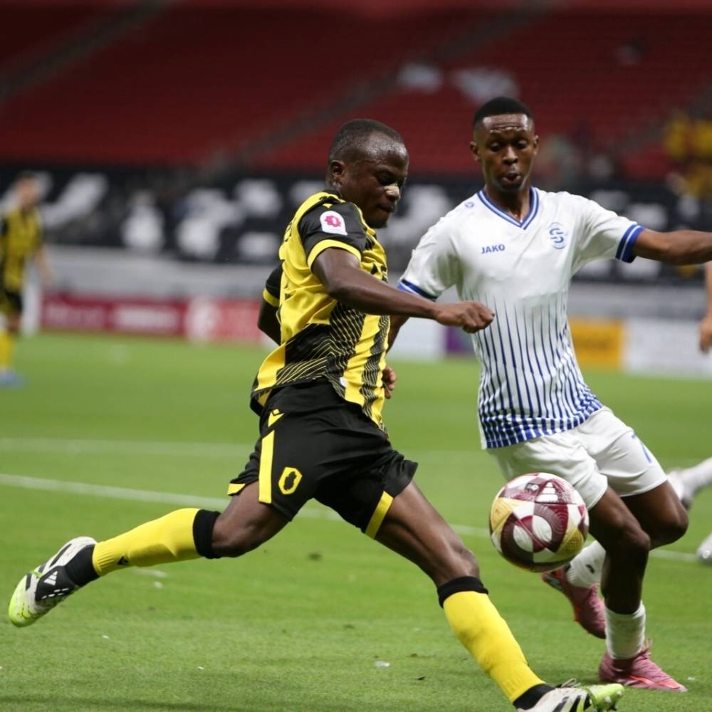 Action from the Qatar SC-Al Sailiya match played at the Al Bayt Stadium Thursday.