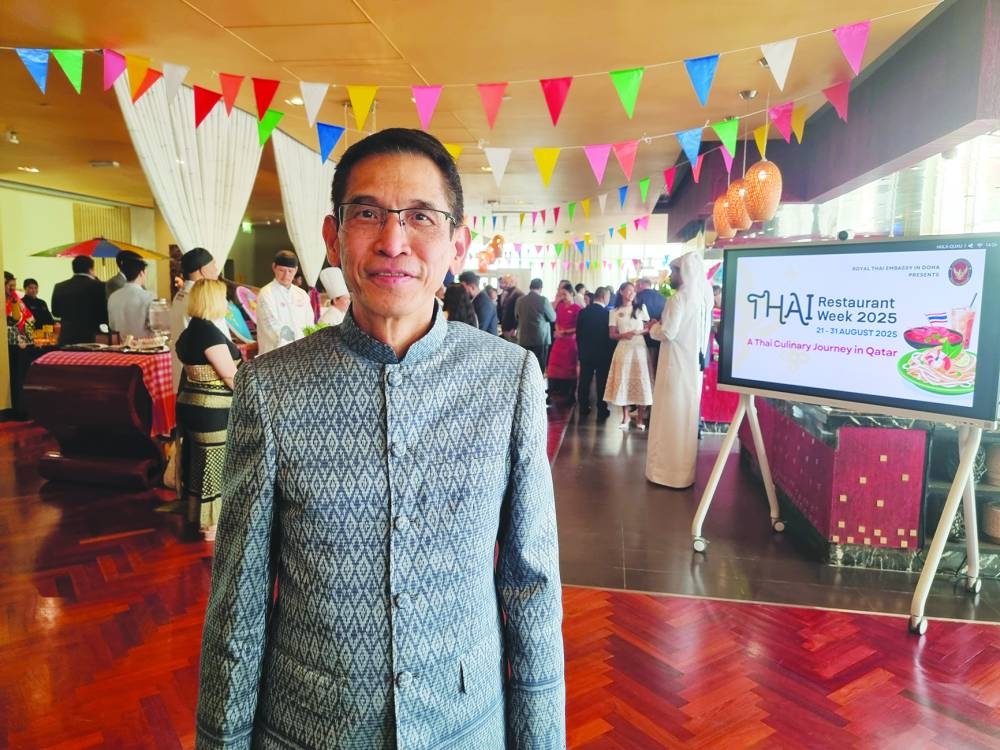 Thai ambassador Sira Swangsilpa at the “Thai Restaurant Week 2025: A Thai Culinary Journey in Qatar”. He said such kind of events position the Gulf nation as a popular culinary tourism hub, apart from attracting visitors to Thailand. PICTURES: Joey Aguilar